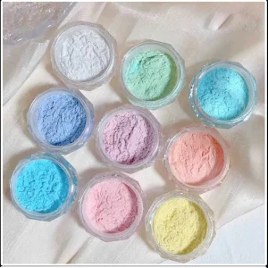 Aurora Ice Skin Powder Nail Accessories with High Brightness Fairy Powder Illusion Color Ice Transparent Shell Nail Powder
