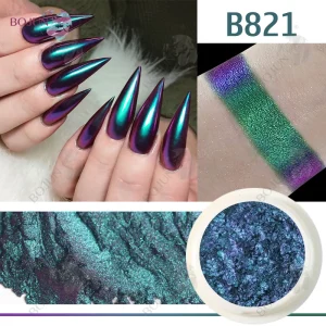 B8 Bulk Chrome Paint Chameleon Pigment Powder 1g for Nail Art Decoration Cosmetic Free Sample Nail