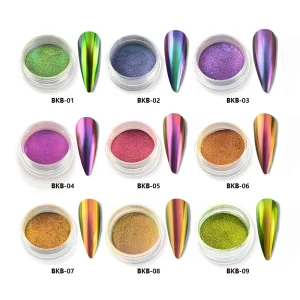 BOKO Magic Mirror Powder Chameleon Polarizing Nail Glitter High Light Diamond Holographic Nail Art Pigments DIY Manicure Dust