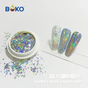 BOKO Sparkly Rainbow Laser Flake Holographic Sequins for DIY Nail Decoration