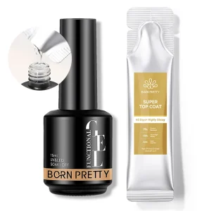 BORN PRETTY 15g Refilled Package Super Shine Gel Top Coat Gel OEM Long Lasting Resists Damage Portable Nail Top Coat For Salon
