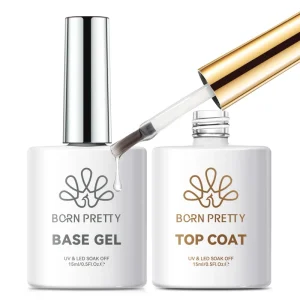 BORN PRETTY 15ml EU Standards Crystal Clear Long Lasting Gel Base With Soft Brush And High Glossy Top Coat Gel Varnish For Salon