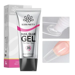BORN PRETTY 30ml Gentle Formula Super Strong Glue Gel Nail Tips 30+ Days Long Lasting Semi Solid Nail Glue For Press On Nails