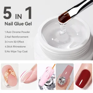 BORN PRETTY 5ml High Self Leveling Semi Solid Nail Glue No Uv Private Label Long Lasting Gel Top Coat No Wipe For Salon DIY