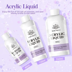 BORN PRETTY High Capacity Odorless Acrylic Nail Liquid Professional 60ml 120ml 240ml EMA Monomer for Acrylic Powder