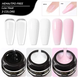 BORN PRETTY PRO 30ml Clear Pink Soft Tpo Free Jelly Gel Builder Quick Building Nail Extension Gel in Jar for French Nails