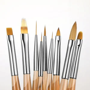 BORN PRETTY PRO 4 Sizes High elastic Nylon Bristles Nail Art Brush for Extension UV Gel Nail Pen Design Lines Acrylic Nail Brush