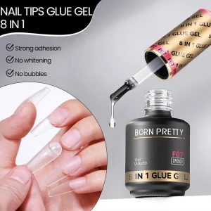BORN PRETTY PRO Multifunction Gel X Glue Adhesive Gel Polish Custom Logo Long Lasting Strong UV Nail Glue Gel for Acrylic Tips