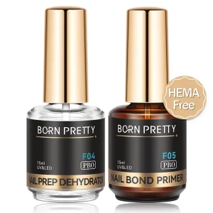 BORN PRETTY PRO Upgraded 15ml Acid Free 3S Air Dry Nail Prep Dehydrator and PH Balancing Ultra Bonder Nail Primer for Salon Use