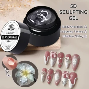 BORN PRETTY Private Label 5ml 3D Carved Modeling Clay Gel Nail Art Non Sticky Hand Solid 4d 5d Carving Sculpting Gel for Nails