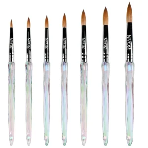 BQAN OEM Acrylic Gradient Handle 100% Pure Kolinsky Sable Acrylic Nails Oval Round Liner Gel Nail Acrylic Brush