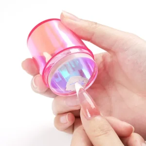 BQAN Rainbow Blue Nail Stamping Tool Silicone Nail Art Stamper with Scraper Card