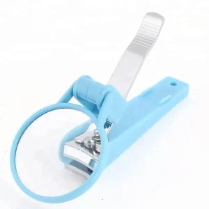 Baby Kid Safety Carbon Steel Fingernail Toenail Manincure Nail Care Tool Clipper Cutter With Magnifying Glass