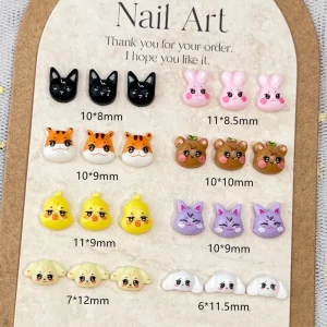 Batch 3D Resin Nail Accessories 40 Pcs bag Animal Themed Cartoon Cute Nail Accessories Nail Accessories