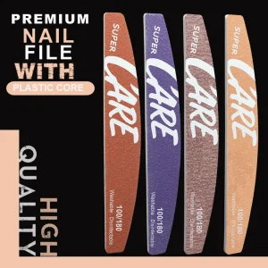 Beauty Nail Buffer Half Moon Nail Files 100 180 Customize Zebra Printed Nail File Emery Boards for Salon Manicure Exclusive