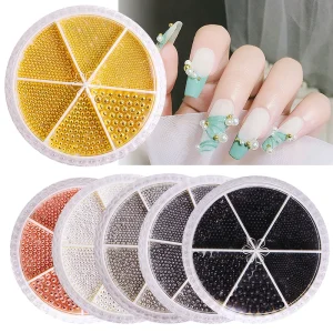 Beauty Nail Decoration Multi Size Round Beads Accessories Crystal Pearl Nail Rhinestones