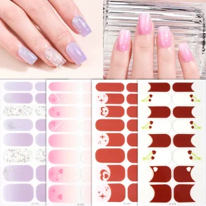 Beauty Products Nail Strip Stickers Non Toxic Nail Tips Long Lasting Nail Wraps