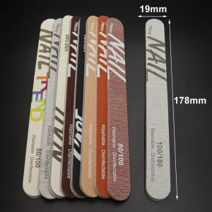 Beauty Professional Double Sided Nail Files Straight Zebra 80 100 Durable Classical Nail File Washable Emery Material