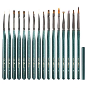 Beginner’s 16 Piece Japanese Nail Pen Set Wood Nylon Vignetting Tool Light Therapy Color Painting Flower Pull Line Oval Hair