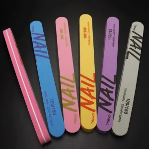 Bespoke Premium 100 180 Nail Grooming Files Custom Engraved Manicure Instruments Sponge Material for Polish Perfection