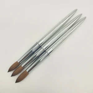 Best Seller 100% New Kolinsky Metal Nail Art Tools Silver 2 4 6 8 10 12 14 Acrylic Nail Brush Good Artist Kolinsky Brush