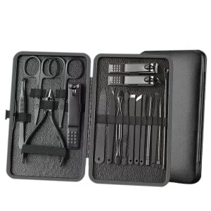 Black High Quality Adult-Use Nail Kit Professional Manicure Pedicure Set Black Cutter Nail Clipper Set