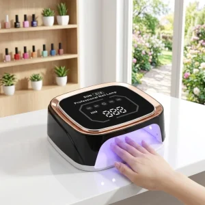 Black Nail Lamp with Nail Dryer Pedicure LED Light With Automatic Sensor Nail Polish Lamp Wireless Gel Polish Curing Lamp
