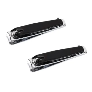 Black Small Nail Clipper Carbon Steel Finger Nail Cutter Clipper with File