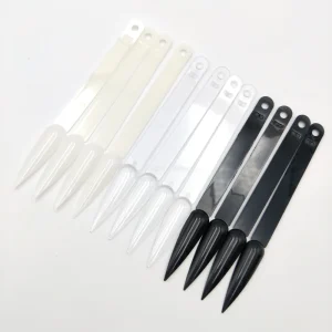 Black White Clear Color Chart Fan Practice Display Stiletto Long Pointy Nail Tips