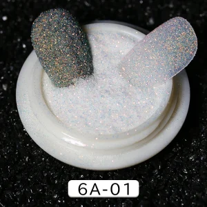 Bojun 6A6B Starry Sugar Ultra Fine Glitter Holographic Nail Art Pigment Powder with Custom Logo for Nail Christmas Decoration