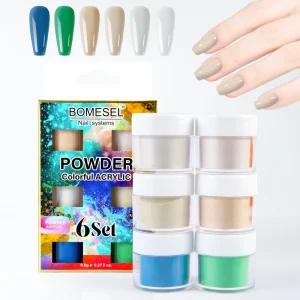 Bomesel 3 in 1 Crystal Dipping Acrylic Powder Fast Dry Non Toxic TPO HEMA Free Safe Durable Nail Art Pros