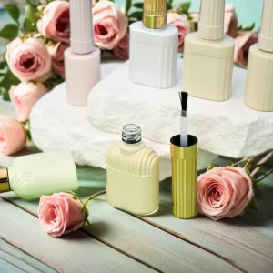 Bottles for Nail Polish Matte Black Nail Polish Bottle with Matte Black Cap Cosmetic UV Gel Glass Container