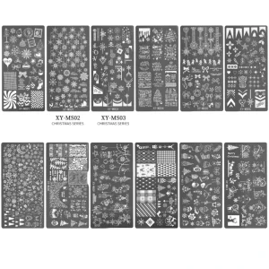 Brand Christmas Style Template DIY Transfer Tools Nail Stamper Plate Stamping Plates Stainless Steel Soft Customized Nail
