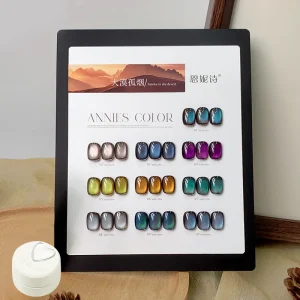 Brown Base Blue green Sparkling Cat Eye Gel
