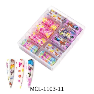 Butterfly Flower Design Nail Transfer Foil 10pcs set Nail Art Foil Sticker