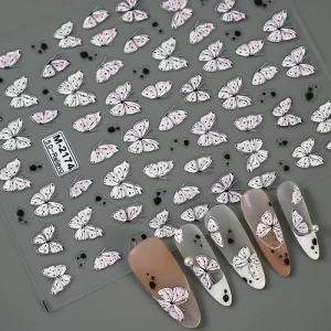 Butterfly Shell Light Butterfly Nail Sticker Embossed Nail Stickers 5D Nail Sticker