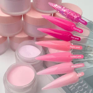 Buttery Acrylic Dipping Nail Powder Set High Pigment Pink Smooth Slow Drying Acrylic Powder Set