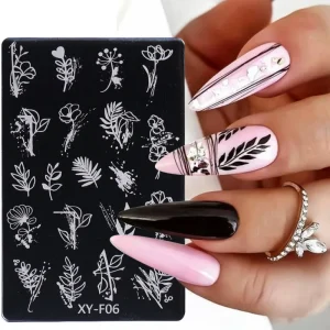 C455 Nail Stamping Plate Stainless Steel Reusable Butterfly Flower Leaf Nail Stamp Templates DIY Nail Tool