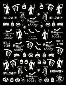 CY10 CY18 3D Fluorescence Halloween Nail Decals Decoration Nail Art Stickers