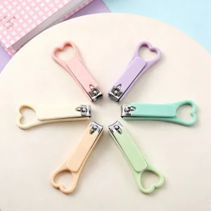 Candy Color Metal Nail Clippers with Anti Slip Handle Baby Friendly Nail Care Tools for Home Use