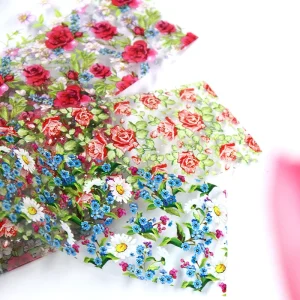 Candy Colors Laser Shell Flower Butterfly Pattern Nail Art Transfer Foil Sticker Paper Set DIY Nail Decorations