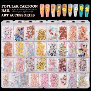 Cartoon 3D Resin Waterproof Nail Charms Mixed Shape Nail Art Accessories KTH 030 KTH 062