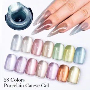 Cateye Gel Porcelain Cat Eye Gel Polish 15ml UV Soak Off Gel Nail Polish for Nails Design