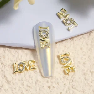 Charm Nail Butterfly Pearls Love Heart Valentines Day Nail Art Charms Decor for Nails