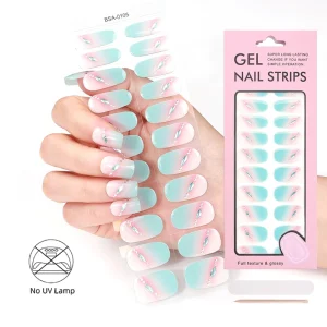 China Factory OEM Service Three dimensional Drill Decorate No baked Gel Nail Sticker Harden Without UV Lamp