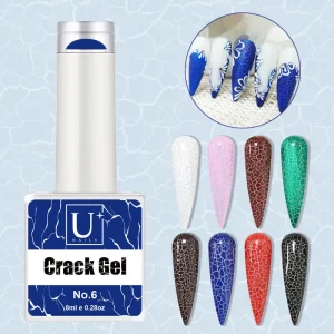 China Nail Art Suppliers 8 Colors Nail Gel Polish Long Lasting Crackel Gel Uv Gel From Factory With OEM ODM