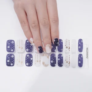 Christmas Design Gel Nail Wraps New Design Gel Nail Stickers Semi Cured Gel Nail Strips