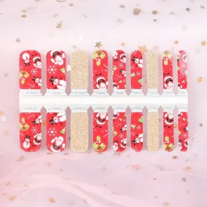 Christmas Foils Art Transfer Gift Holographic Nail Art Designs Stickers 3D Snowman Manicure Happy Face Nail Stickers