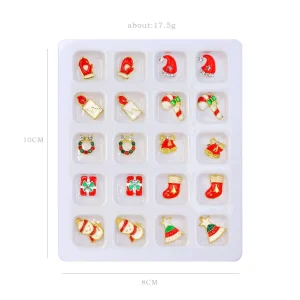 Christmas Nail Art Decoration Set Alloy Snowman Rhinestone Bell Accessories for Festive Manicure and Nail Decor