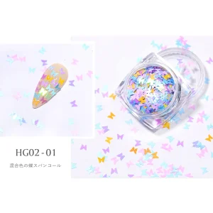 Christmas Nail Art Decoration Sticker Sequins Colorful Butterfly Acrylic Sequins